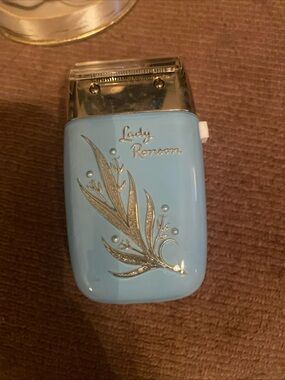 Vintage 1960s Lady Ronson Electric Shaver Blue w/ Case WORKING Mid Century